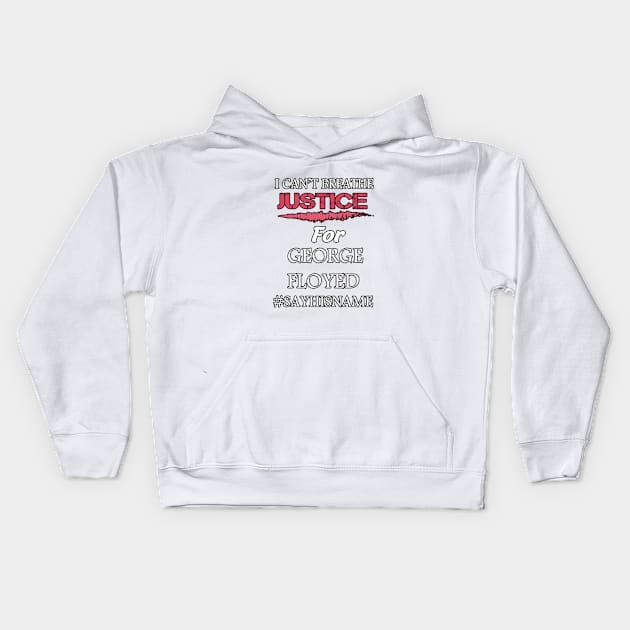 i Can't Breathe Justice for George Floyed Kids Hoodie by Yassine BL